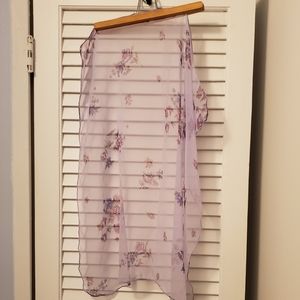 **LAST CALL** Sheer Purple Floral Scarf